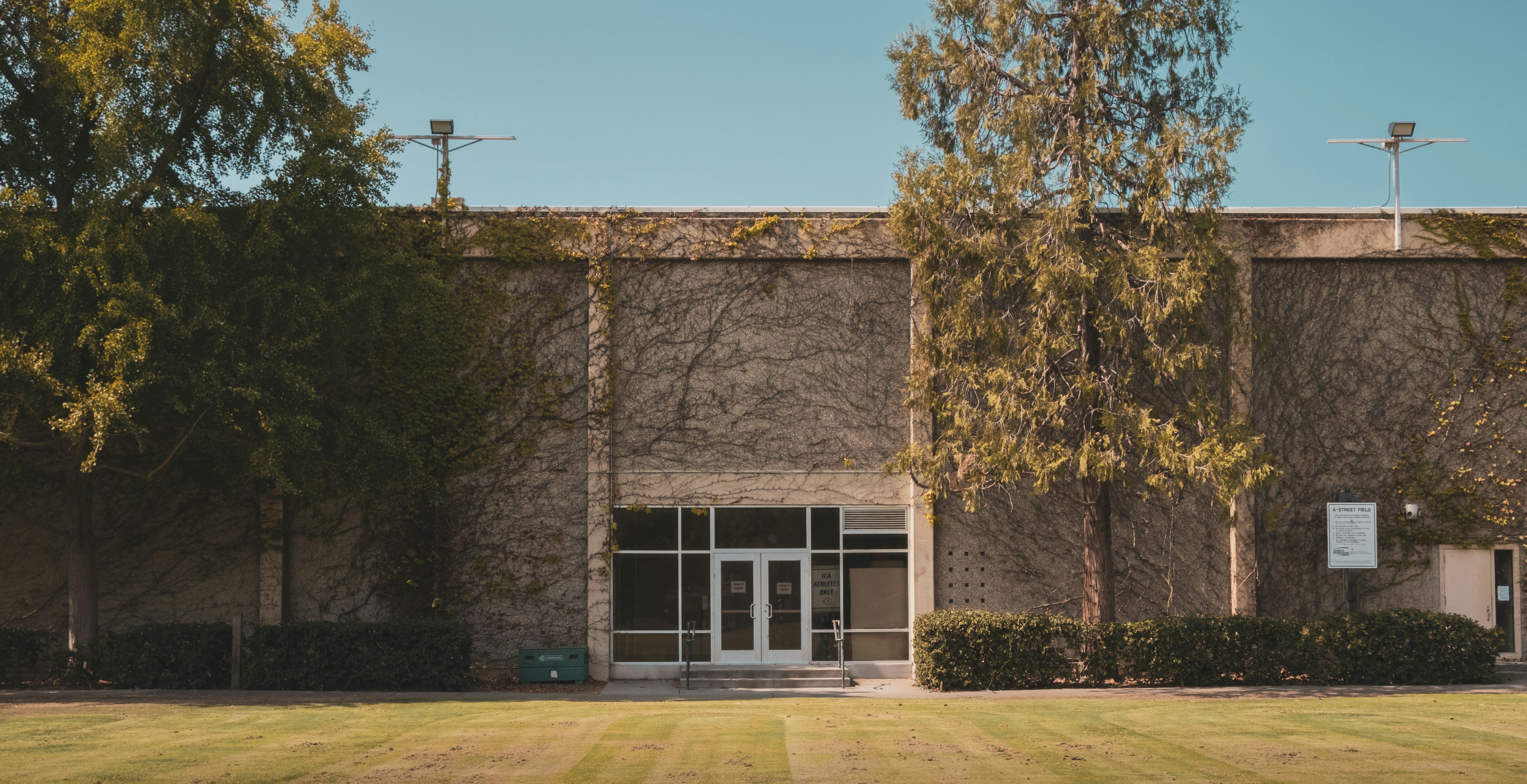 brown concrete building near green trees during daytime